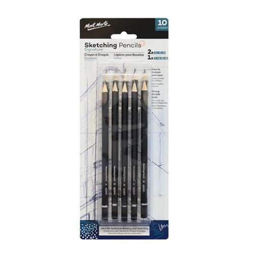 MONT MARTE GRAPHITE SKETCHING Pencils 10 Piece